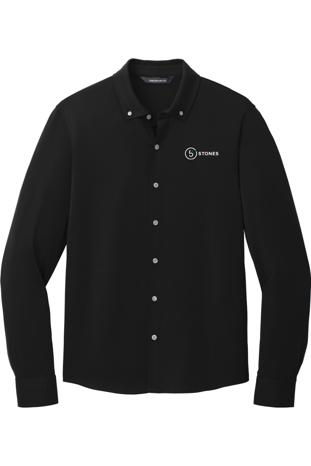 Black Full Logo Long Sleeve Dress Shirt
