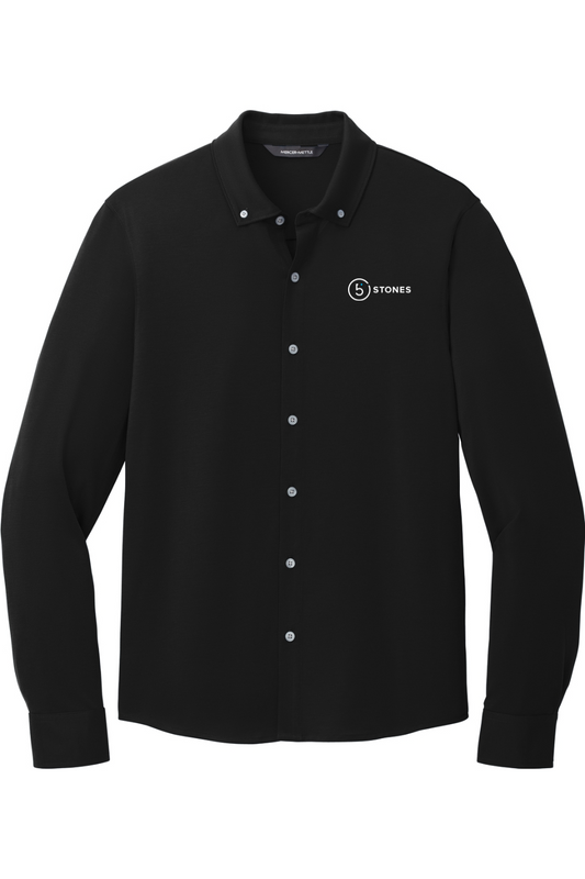 Black Full Logo Long Sleeve Dress Shirt