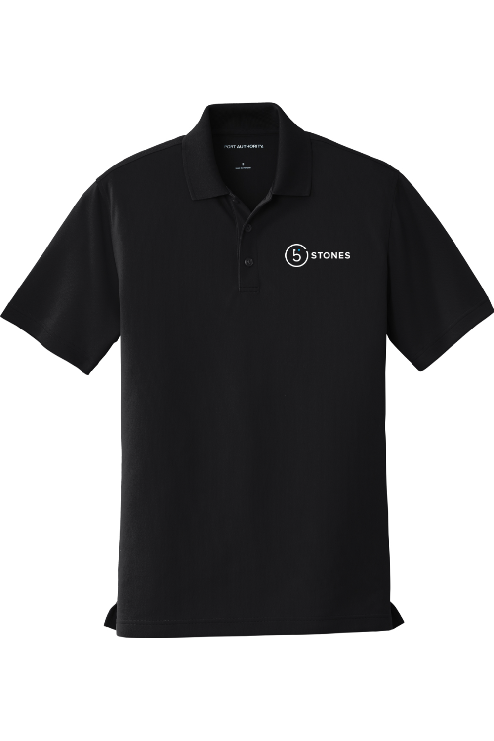 5 Stones Micro-Mesh Polo - Black and Gray