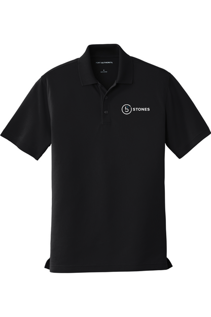 5 Stones Micro-Mesh Polo - Black and Gray